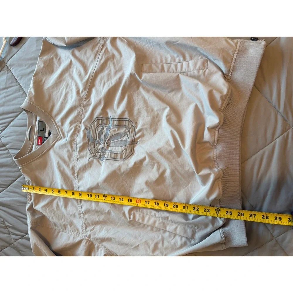 Nike Team Gray V-Neck Pullover Windbreaker Jacket Embroidered Logo Size large